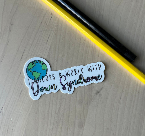 Down syndrome Sticker I choose a World with Down syndrome FREE SHIPPING!