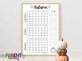 Printable Autumn calendar, without dates, bucket list, fall calendar, fall activities, fall checklist, fall fun, fill in calendar